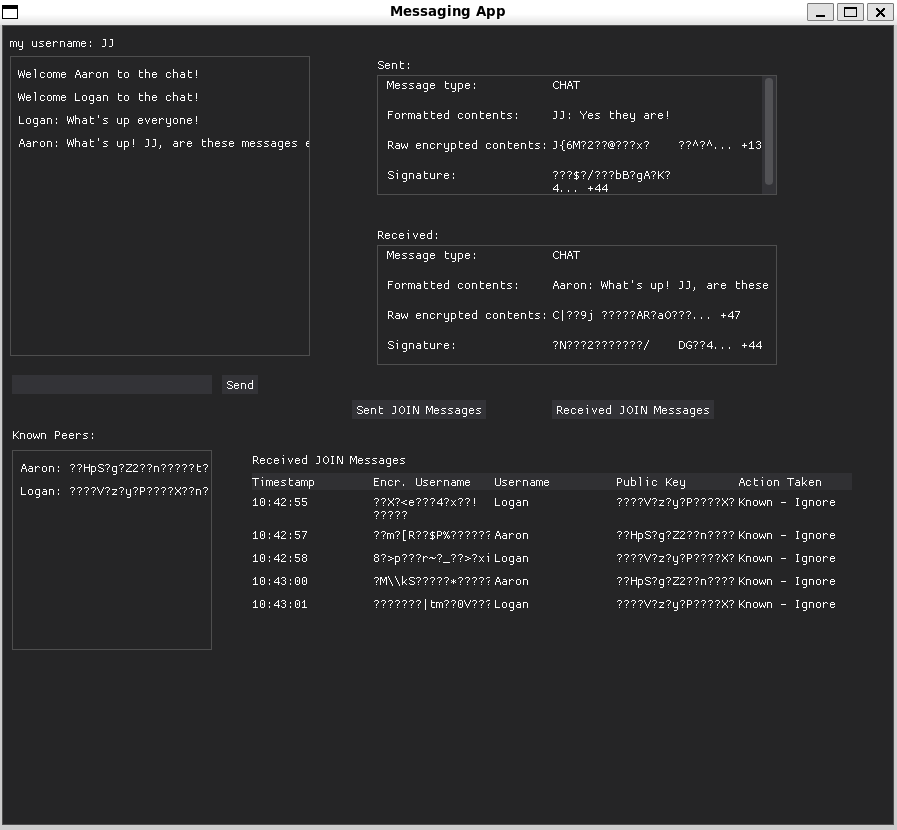 Encrypted P2P Chatroom — end-to-end encrypted peer-to-peer chat app, screenshot 1 of 3