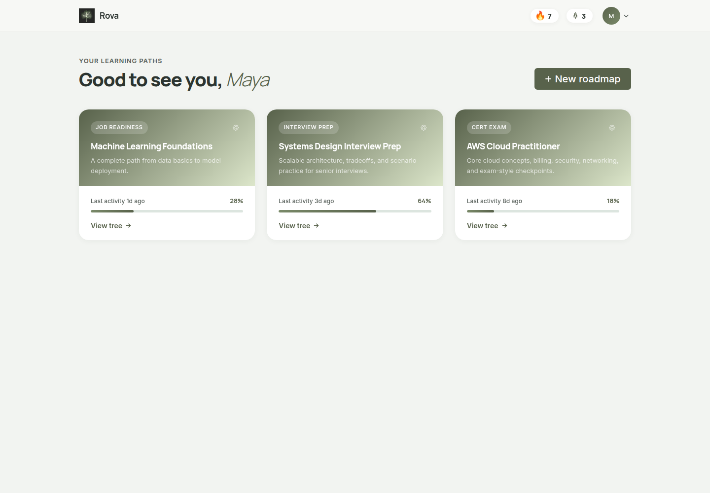 Rova — voice-first AI learning platform, screenshot 2 of 5