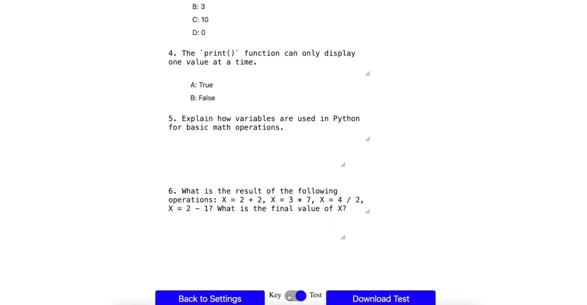 TestifAI — LLM quiz and test generator, screenshot 3 of 4